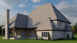 Classic House Plan - New England Manor 72049 - Right Exterior
