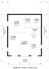Secondary Image - Contemporary House Plan - Asheville Mountain 3 29148 - Basement Floor Plan