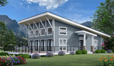 Contemporary House Plan - Lakeville Overlook 72599 - Right Exterior
