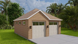 Traditional House Plan - Barker Garage 17391 - Left Exterior