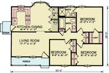 Ranch House Plan - Capps 2 62613 - 1st Floor Plan