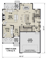 Farmhouse House Plan - Kingsport 96971 - 1st Floor Plan