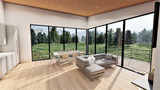 Secondary Image - Modern House Plan - Woodview 20284 - Living Room