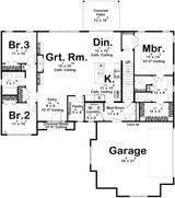 European House Plan - Canfield Mill 85572 - 1st Floor Plan