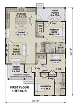 Farmhouse House Plan - Chelsea 71604 - 1st Floor Plan