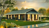 Ranch House Plan - Fenwick 9 91701 - Right Exterior