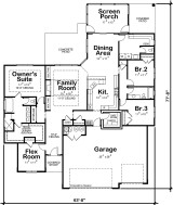 Craftsman House Plan - Revenna Springs 74296 - 1st Floor Plan