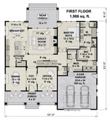 Craftsman House Plan - Crystal Downs 37012 - 1st Floor Plan