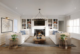 Secondary Image - Farmhouse House Plan - Harrell-4 91695 - Living Room