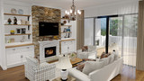 Secondary Image - Farmhouse House Plan - Autumn Glen Farmhouse C 98318 - Living Room