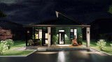 Contemporary House Plan -  Plan #67460 - Night Time Exterior - 