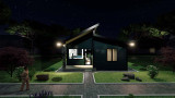 Contemporary House Plan -  Plan #67460 - Night Time Exterior - 