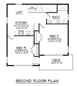 Secondary Image - Contemporary House Plan - 68708 - 2nd Floor Plan