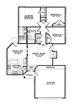 Ranch House Plan - Kelsey 46943 - 1st Floor Plan