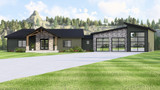Modern House Plan - 44019 - Right Exterior
