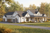 Farmhouse House Plan - Homestead Acres Farmhouse 22277 - Left Exterior