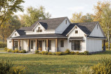 Farmhouse House Plan - Homestead Acres Farmhouse 22277 - Right Exterior