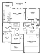 Craftsman House Plan - 46065 - 1st Floor Plan