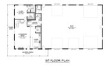 Traditional House Plan - 58983 - 1st Floor Plan