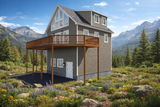 Mountain Rustic House Plan - Harmon Cabin 28141 - Right Exterior