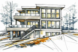 Contemporary House Plan - Marmot Wynd 58126 - Rear Exterior
