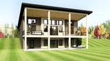 Contemporary House Plan - 63470 - Rear Exterior