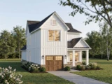 Farmhouse House Plan - Gable Farm 14534 - Left Exterior