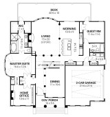 Colonial House Plan - Suffield 65602 - 1st Floor Plan