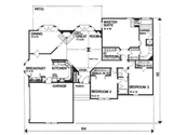 Ranch House Plan - Sun Valley 24513 - 1st Floor Plan