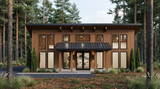 Mountain Rustic House Plan - Angles Retreat 70081 - Front Exterior