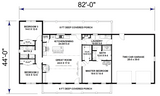 Farmhouse House Plan - 75493 - 1st Floor Plan