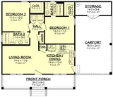 Cottage House Plan - Hunter 91333 - 1st Floor Plan