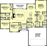 Ranch House Plan - Clear Creek 18258 - 1st Floor Plan
