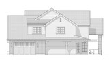 French Country House Plan - Burlington 10571 - Right Exterior