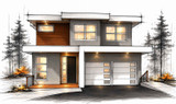 Contemporary House Plan - The Panorama 76465 - Front Exterior