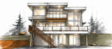 Contemporary House Plan - The Panorama 76465 - Rear Exterior