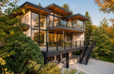 Contemporary House Plan - The Parkside 65384 - Rear Exterior