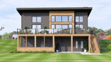 Contemporary House Plan - 55948 - Rear Exterior
