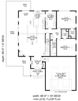 Ranch House Plan - Banner Elk Mountain 48764 - 1st Floor Plan
