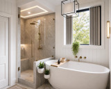 Farmhouse House Plan - Haystack 1A 45375 - Master Bathroom