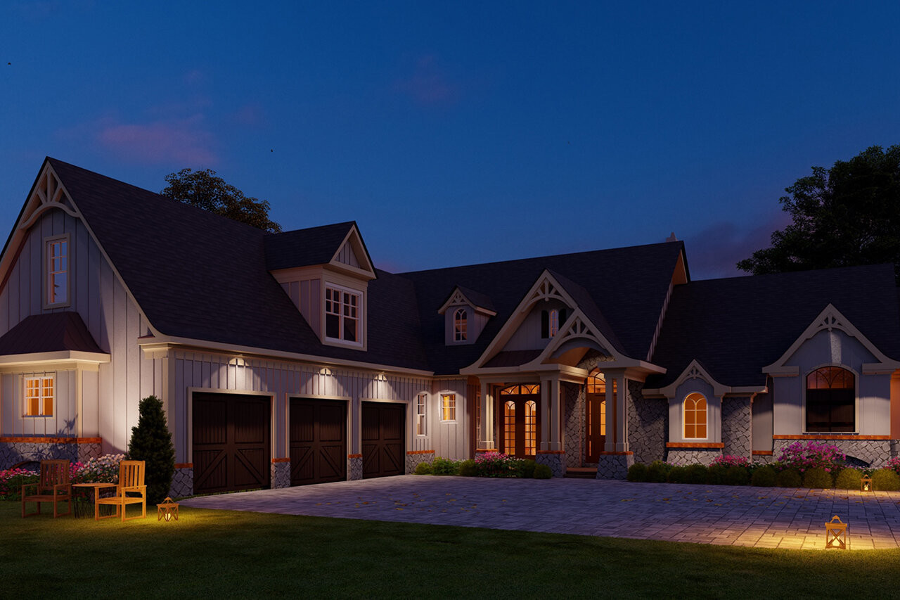 Woodfin Ridge 3 Car #46290 | The House Plan Company