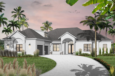 Mediterranean House Plan - Amelia 11083 - Front Exterior