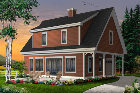 Cape Cod House Plan - The Saddlery 2 13333 - Right Exterior