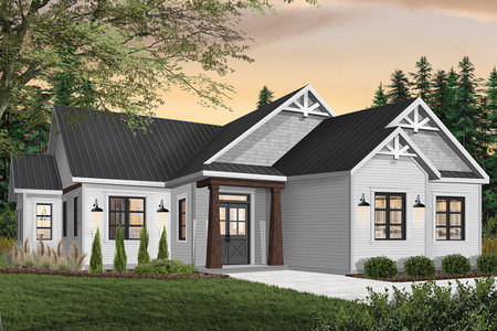 Craftsman House Plan - Providence 5 14857 - Front Exterior