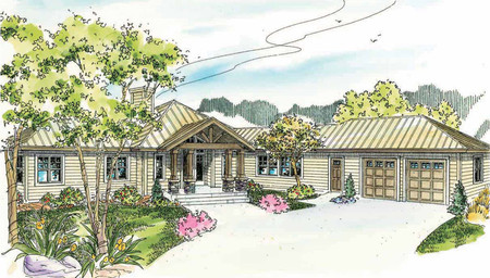 Lodge Style House Plan - Willow Creek 15205 - Front Exterior