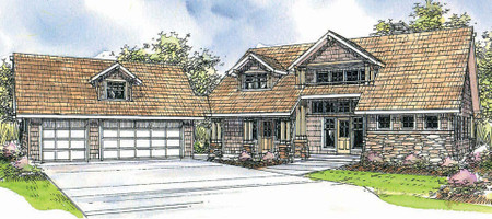 Lodge Style House Plan - Mariposa 19568 - Front Exterior