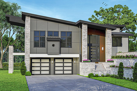 Modern House Plan - Cliffside 19693 - Front Exterior