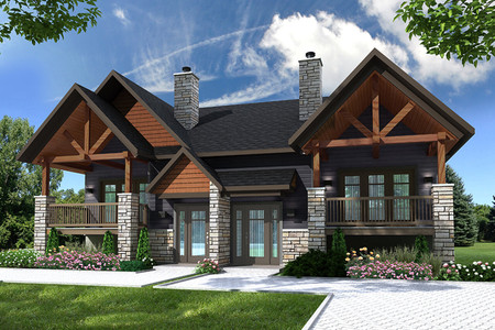 Lodge Style House Plan - Aspen Lodge 23795 - Front Exterior