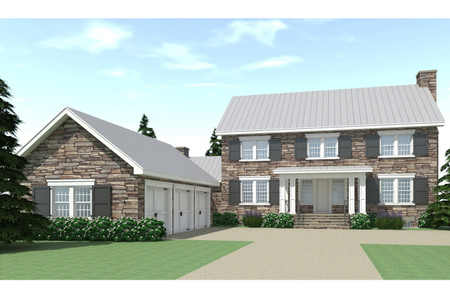 Colonial House Plan - Ansted 27659 - Front Exterior