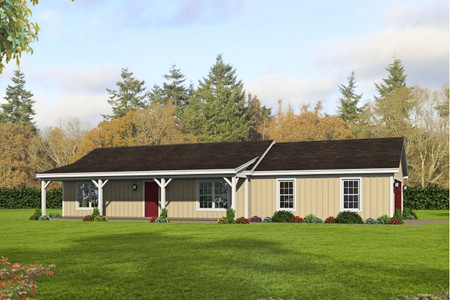 Ranch House Plan - Biscuit 29075 - Front Exterior